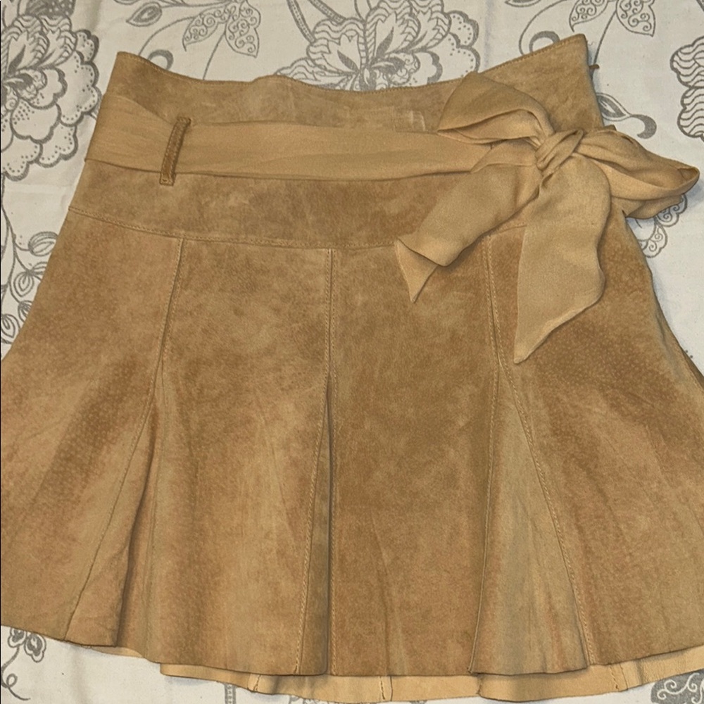 Elegant Tan Suede Skirt